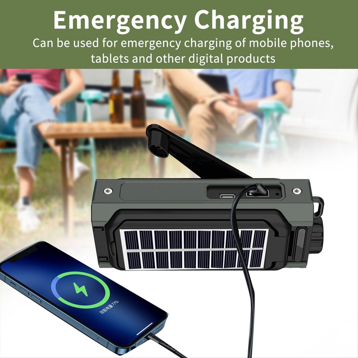 Solar Emergency Charger - Портативное солнечное радио A26Z, аварийное радио