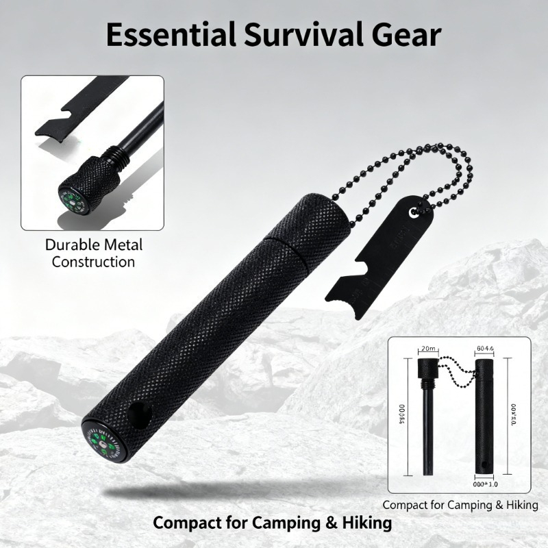 Magnesium Fire Starter - Магниевый стержень с компасом - водонепроницаемый,