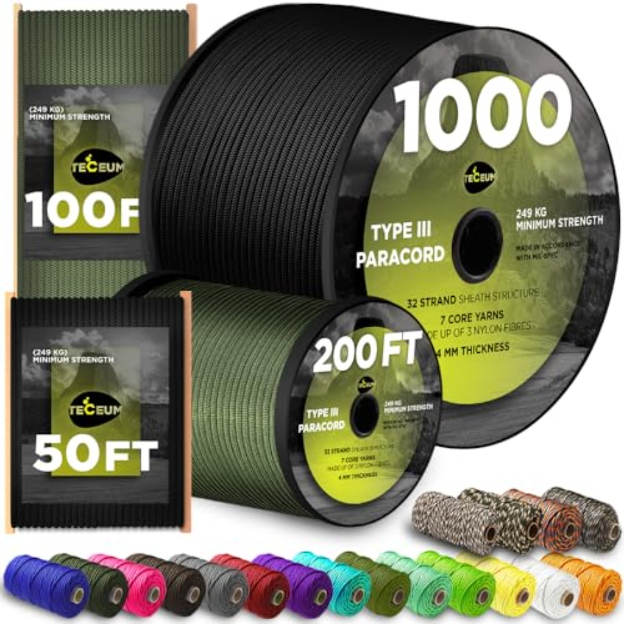 Паракорд 5/32 дюйма, 1000 футо – обзор и цена Para Cord 1000Ft